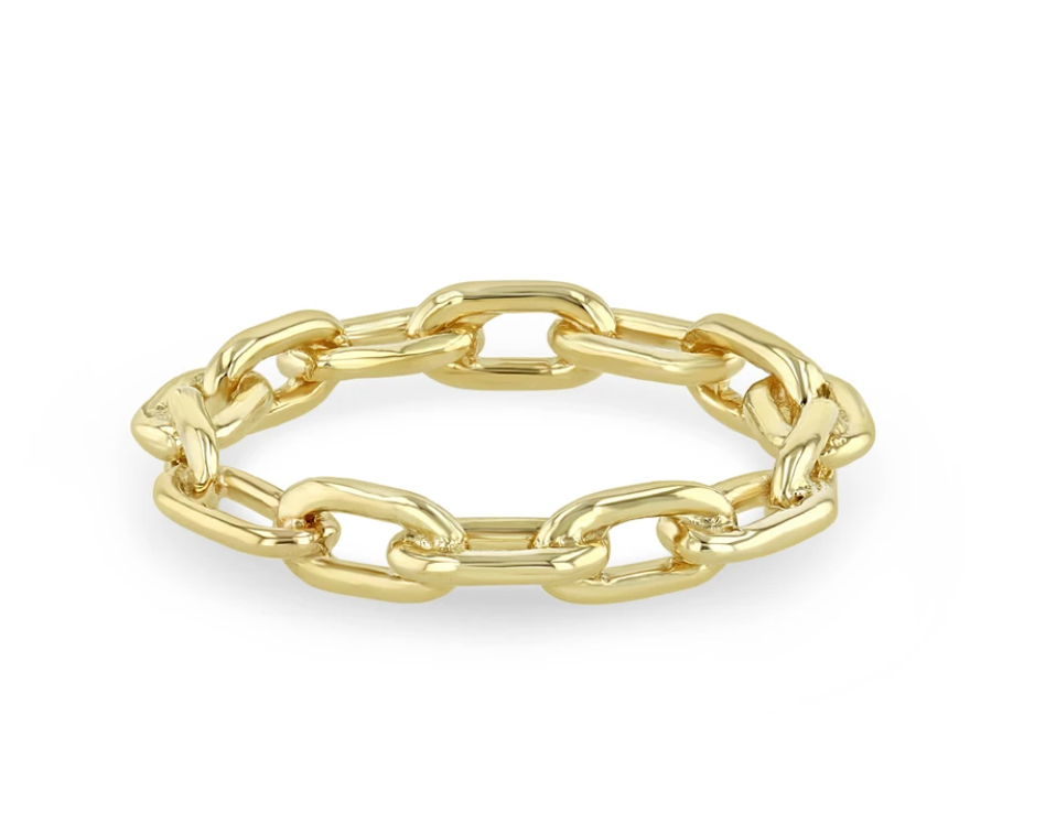 Solid Large Square Oval Link Chain Ring