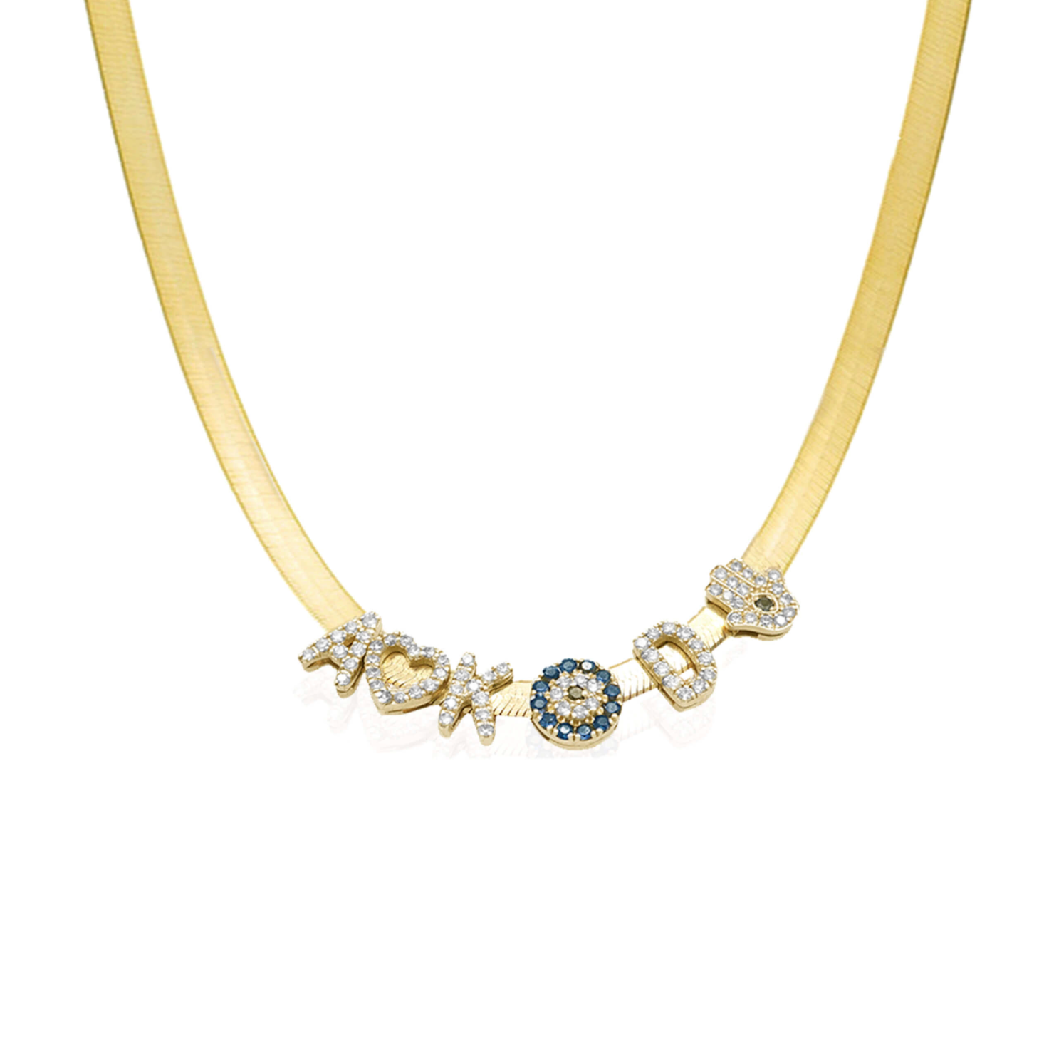 Personalized liquid gold necklace