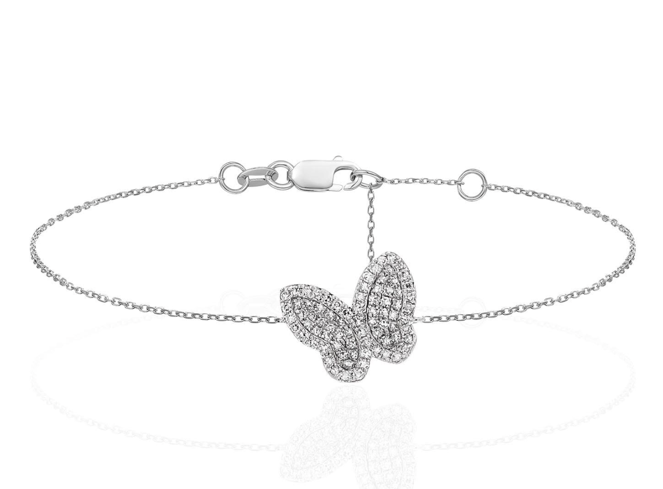14KW Diamond Butterfly Bracelet