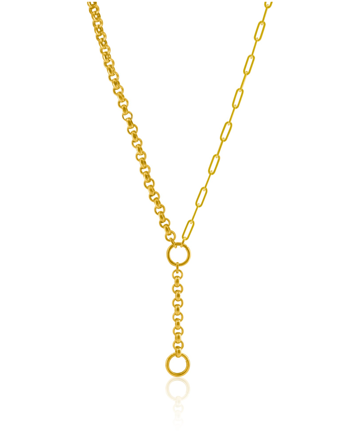 14KY Paperclip and Rolo Chain 18"-Saffron Jewelry-Susan Saffron Jewelry