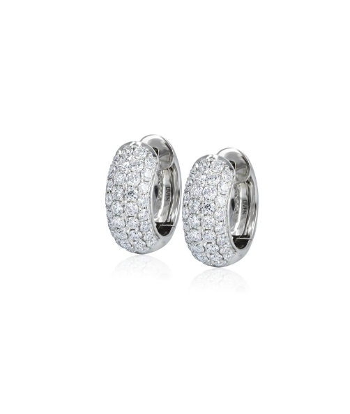 14K Thick Triple Row Rounded Huggies