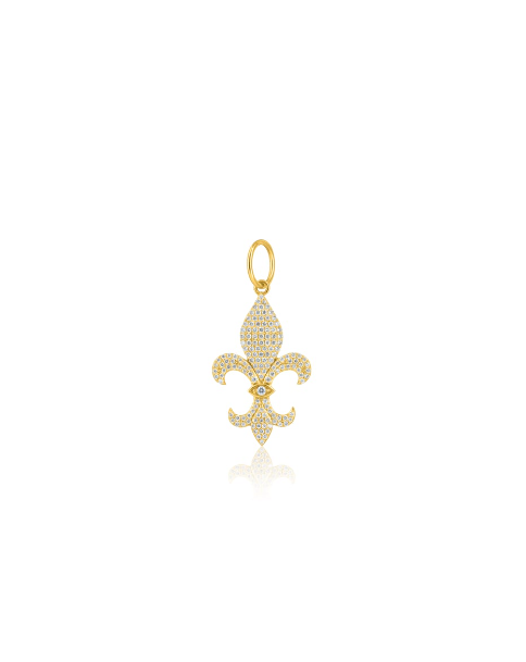 14KY Mini Fleur de Lis Charm