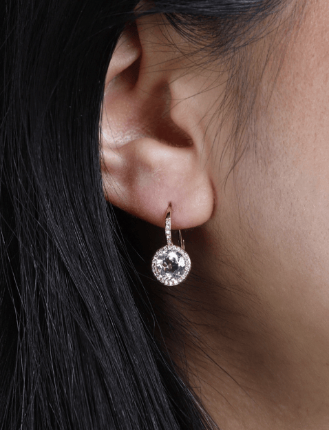 14K White Topaz Earrings-Earrings-Saffron Jewelry-Yellow-Susan Saffron Jewelry