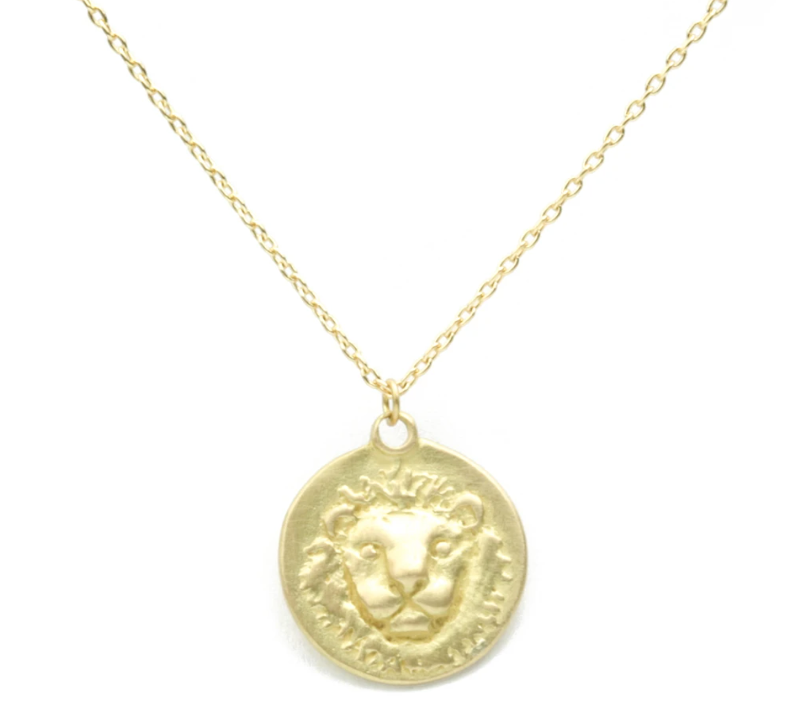 18KY Zodiac Medal Necklace 18"