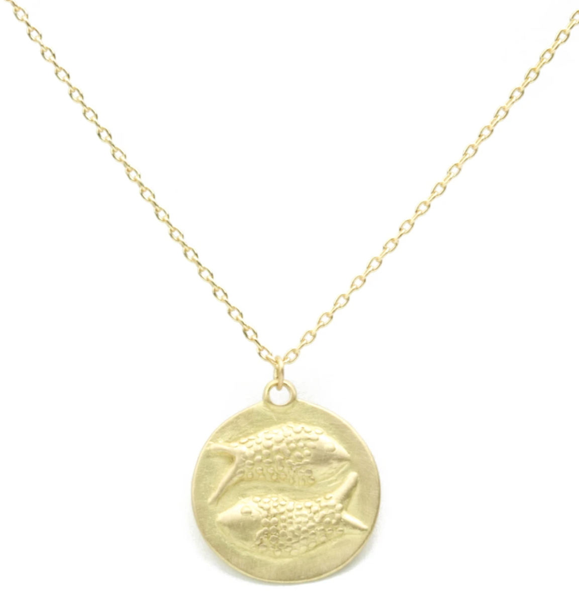 18KY Zodiac Medal Necklace 18"