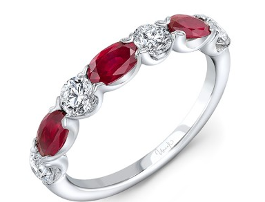 18KW Oval Ruby and Diamond Ring