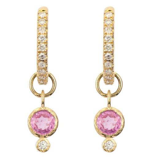 14KY Classic Tiny Pink Sapphire Earring Charms