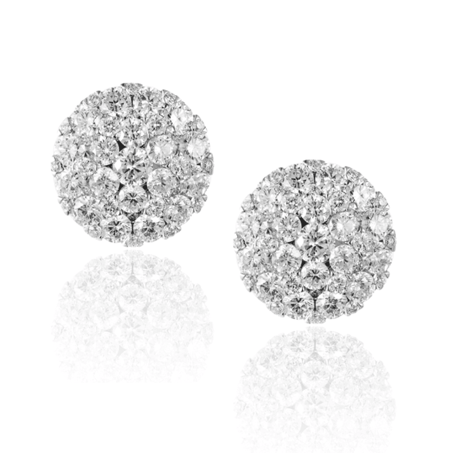 14KW Diamond Cluster Stud Earrings