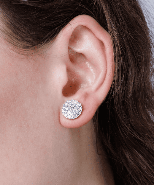 14KW Diamond Cluster Stud Earrings