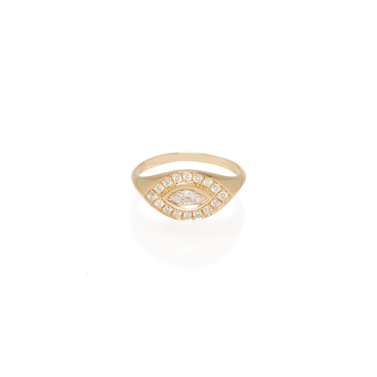 14k Marquise Signet Ring