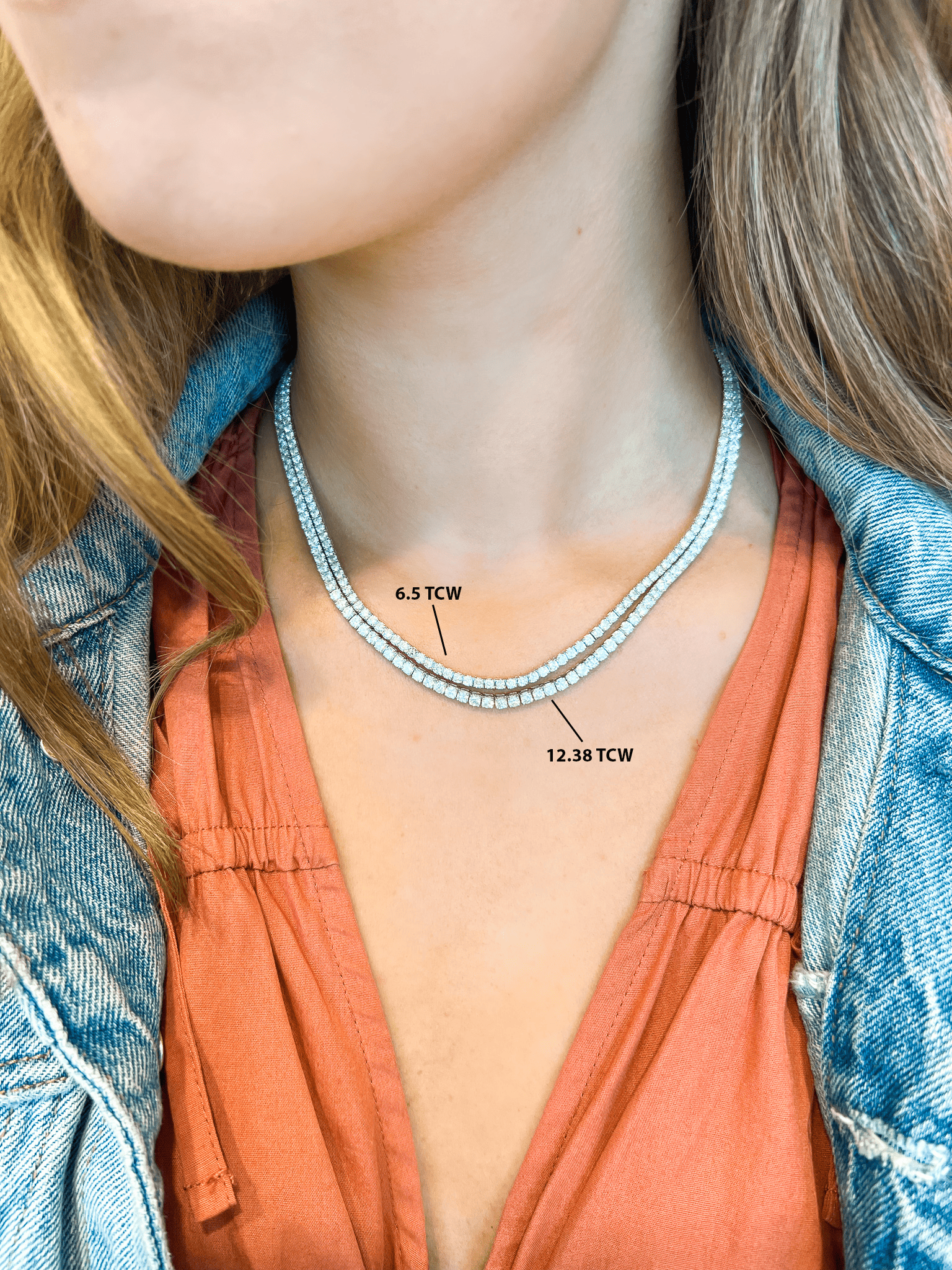 14KW Diamond Tennis Necklace