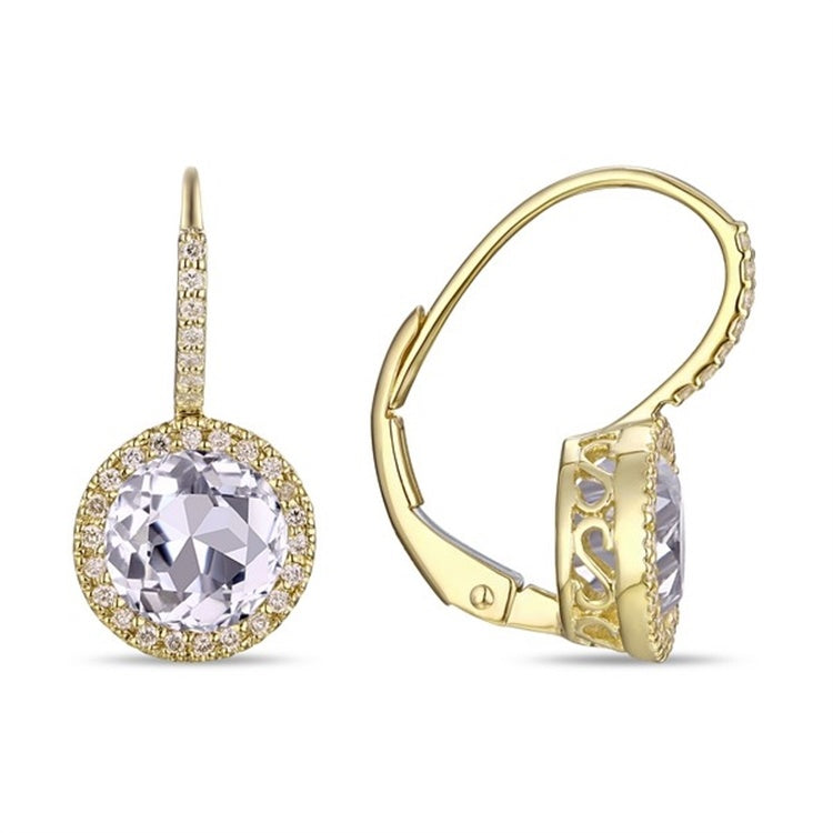 14K White Topaz Earrings