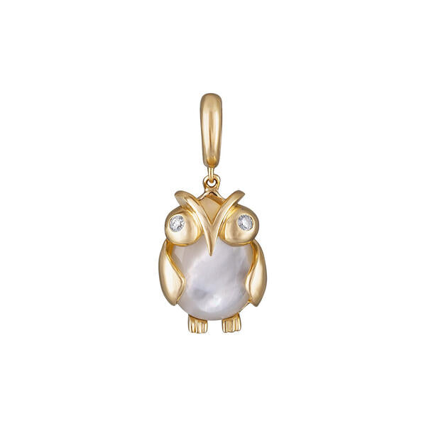 14KY MOP Wisdom Owl Pendant