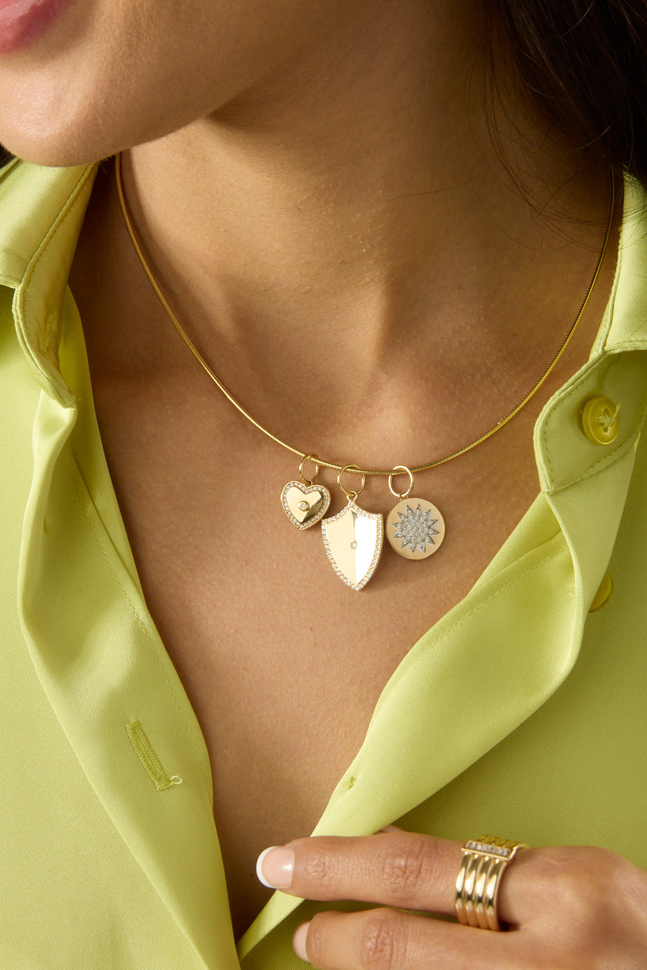 14KY Starburst Diamond Disc Charm-Charms-Sorte-Susan Saffron Jewelry