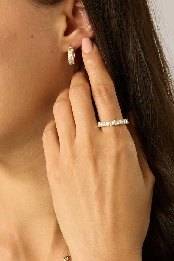 14KY Diamond Sprinkle Hoops