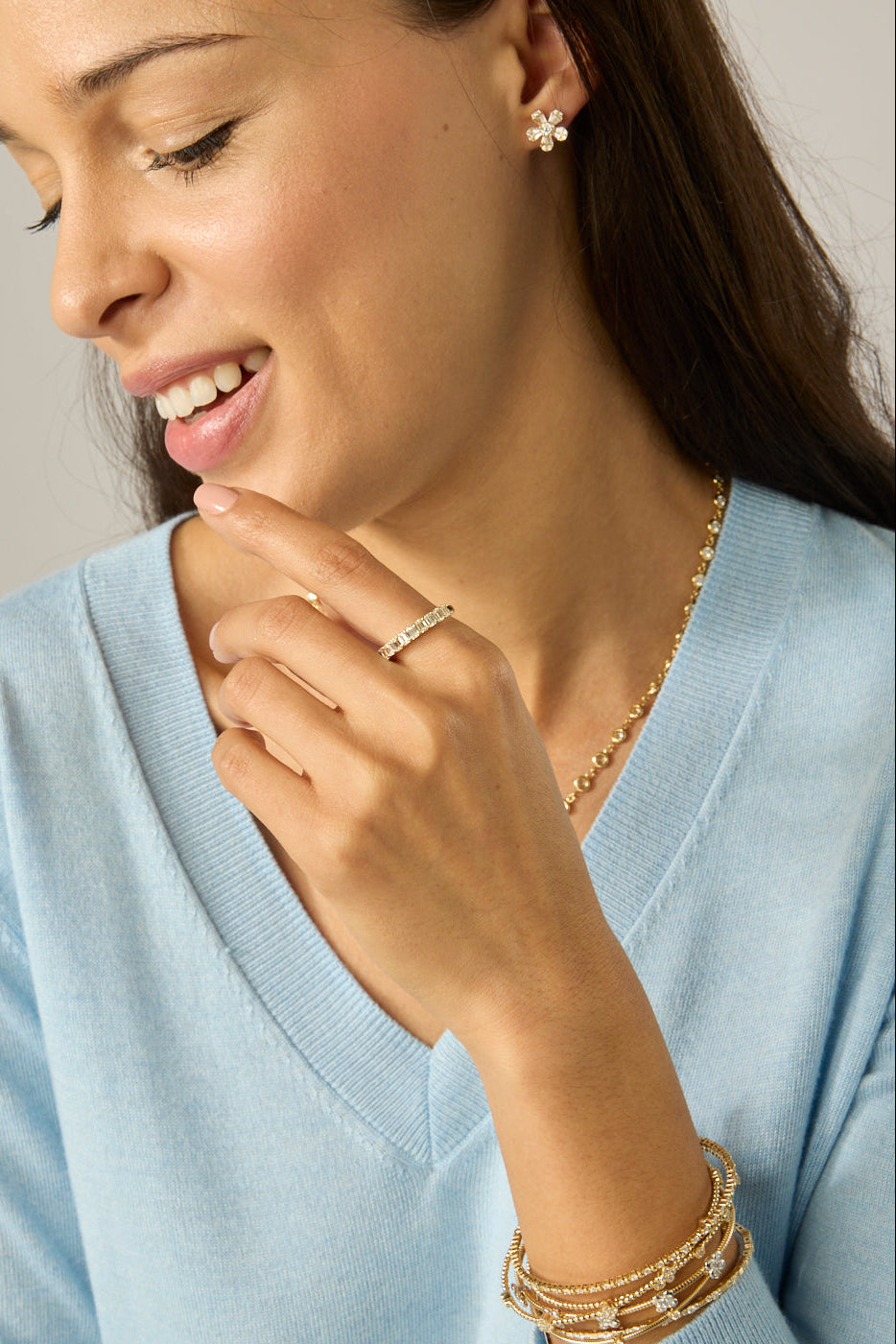 14K Emerald Cut Diamond Band-Rings-Saffron Jewelry-White Gold-Susan Saffron Jewelry