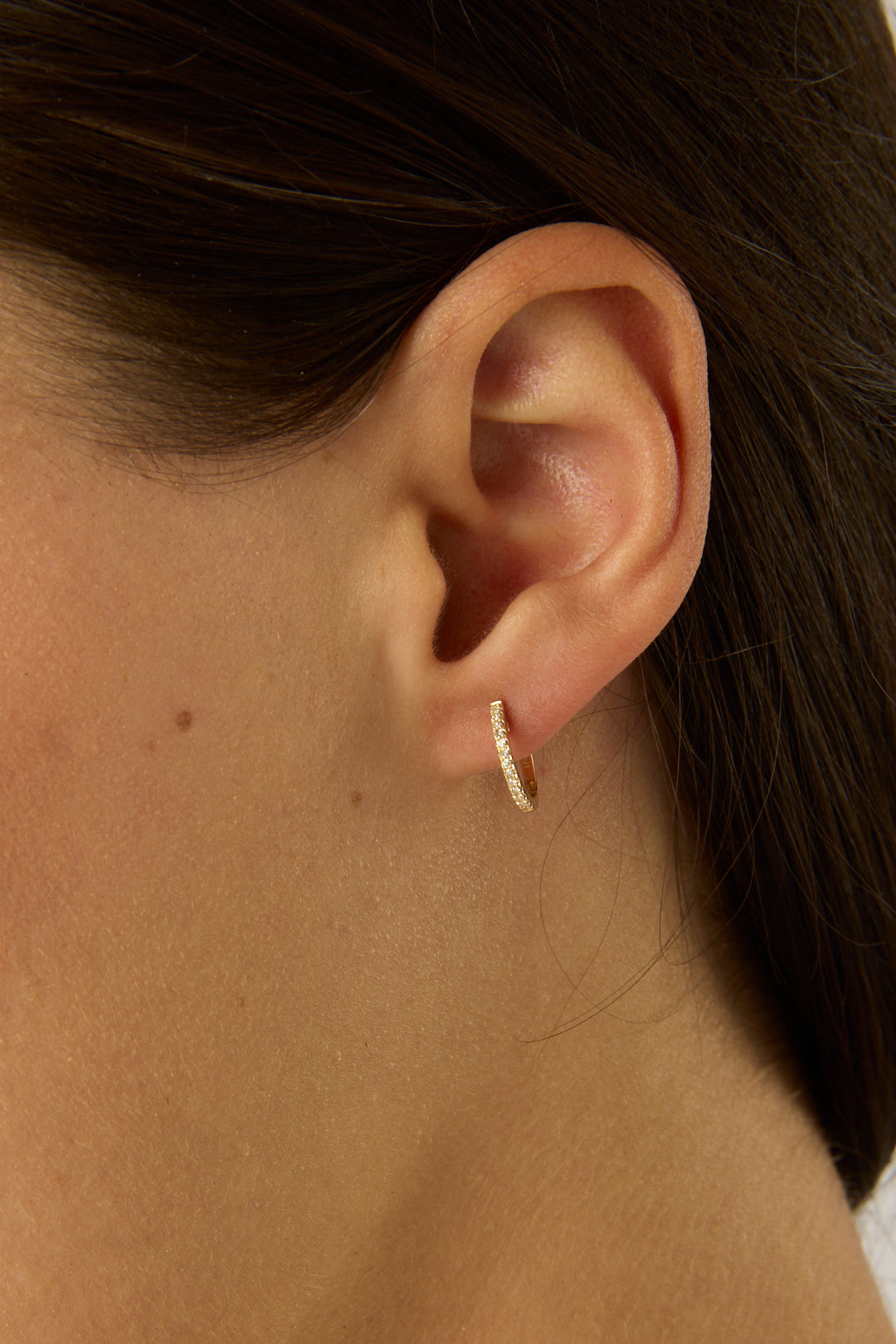 14KY Diamond Huggies