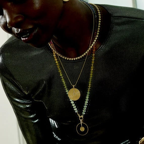 18KY Small Ziggy Beaded Necklace