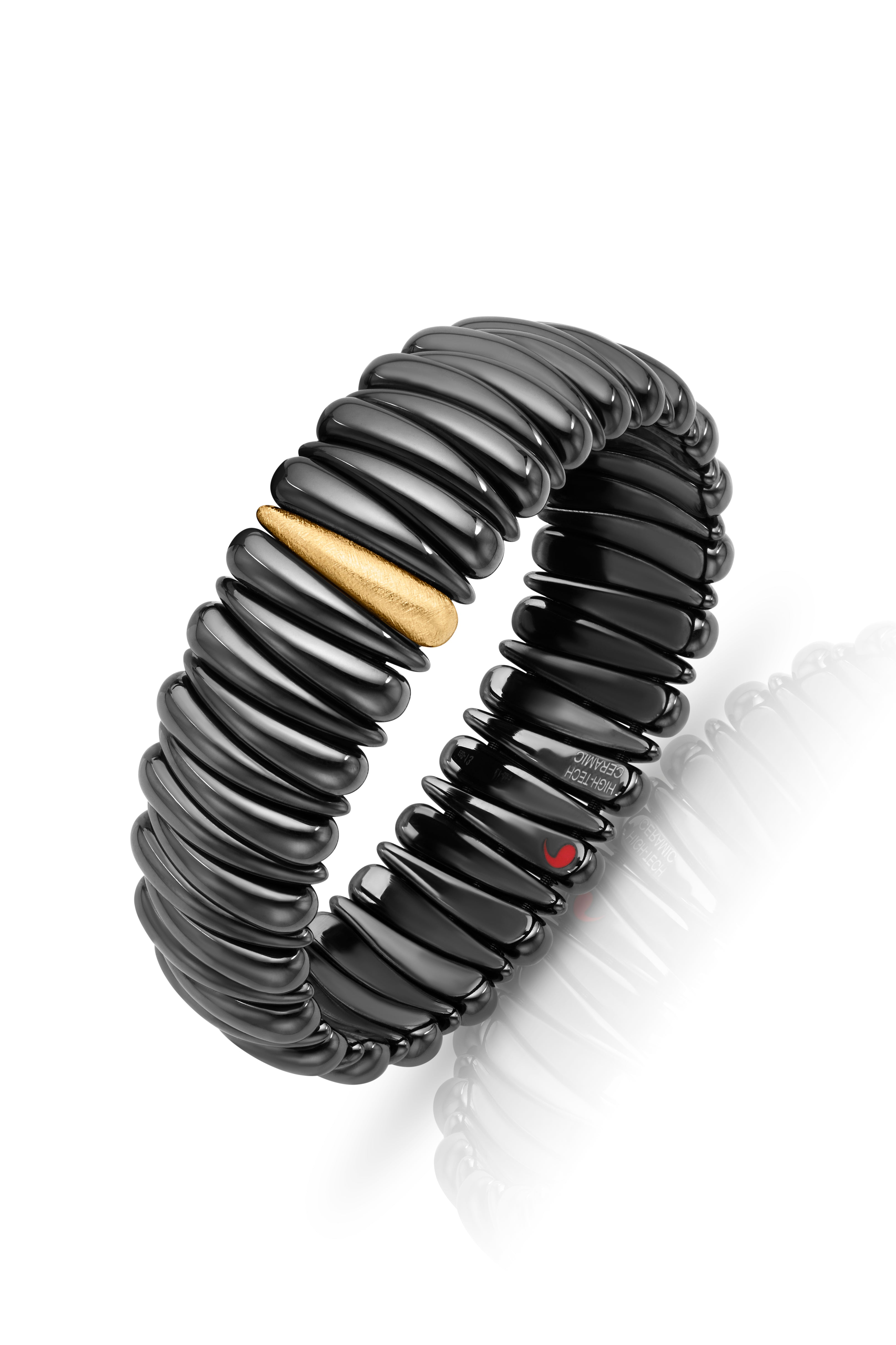 Artiglio Black Ceramic & 18KY Stretch Bracelet