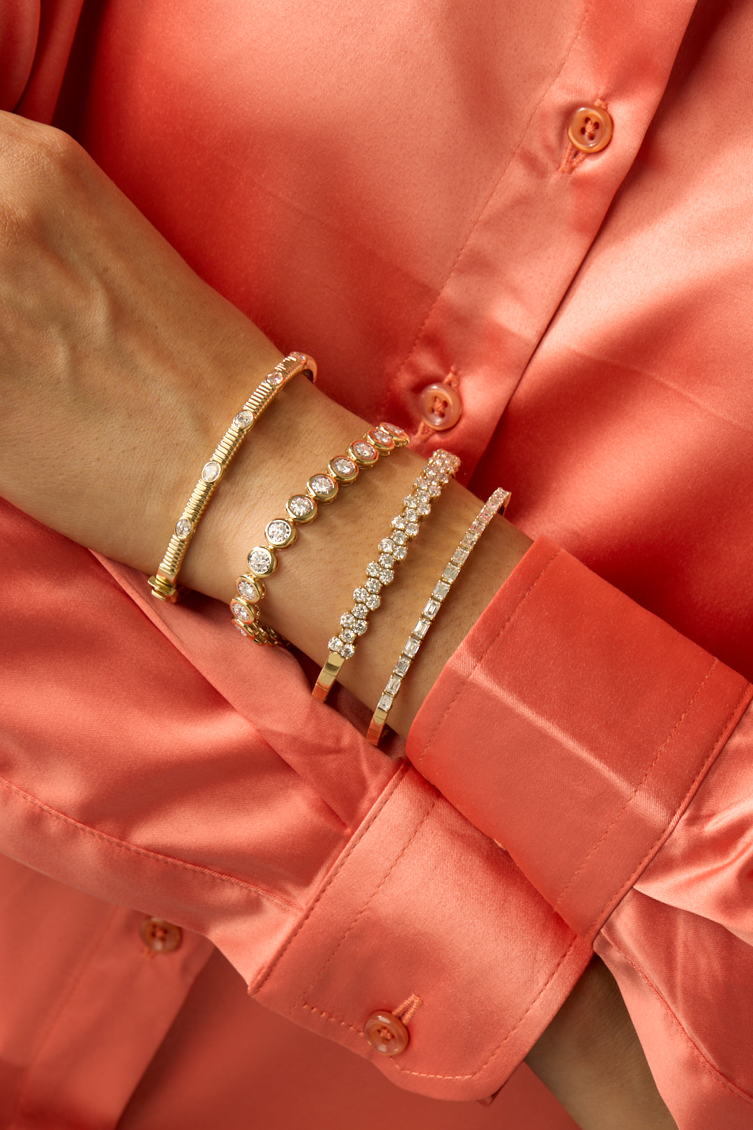 14KY Bezel Set Tennis Bracelet