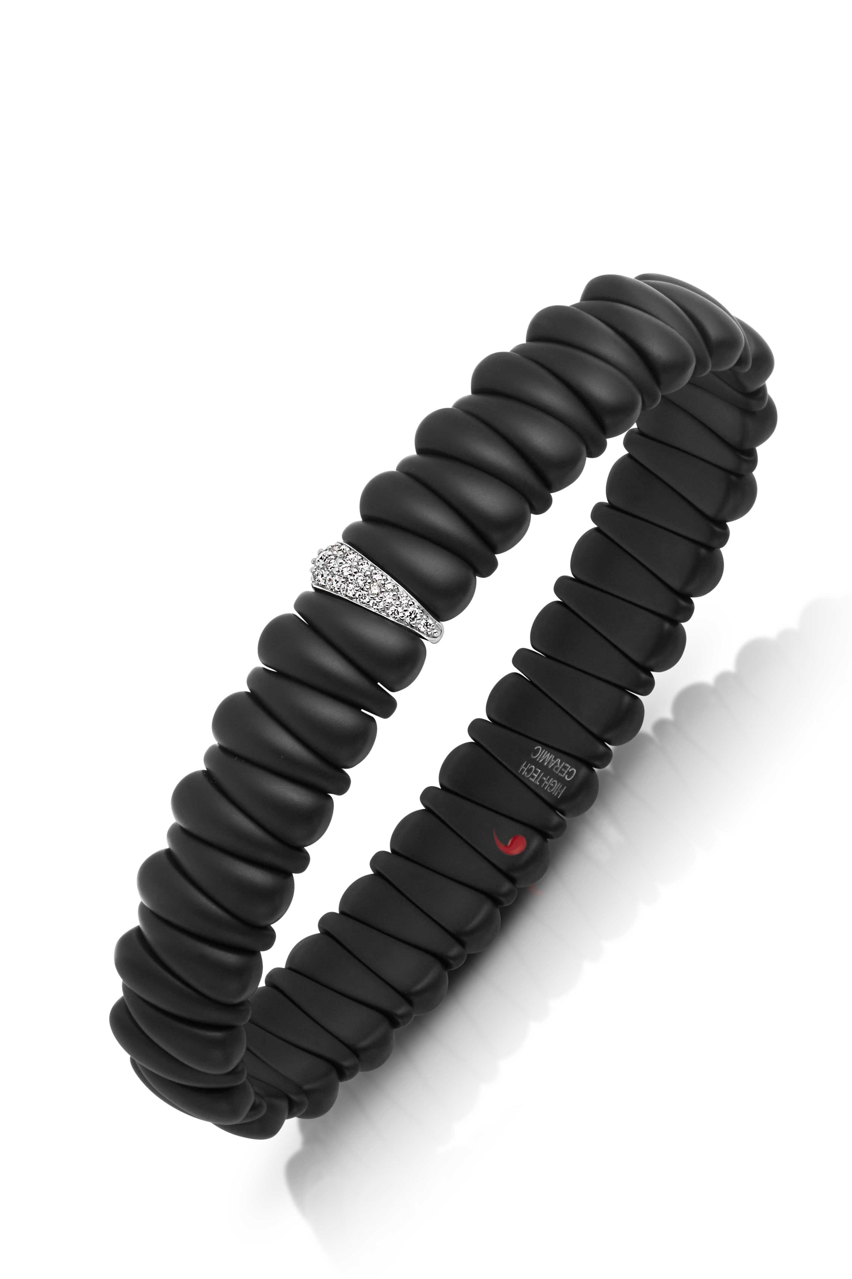 18KW Matte Black Artiglio Bracelet with 1 Pave Link