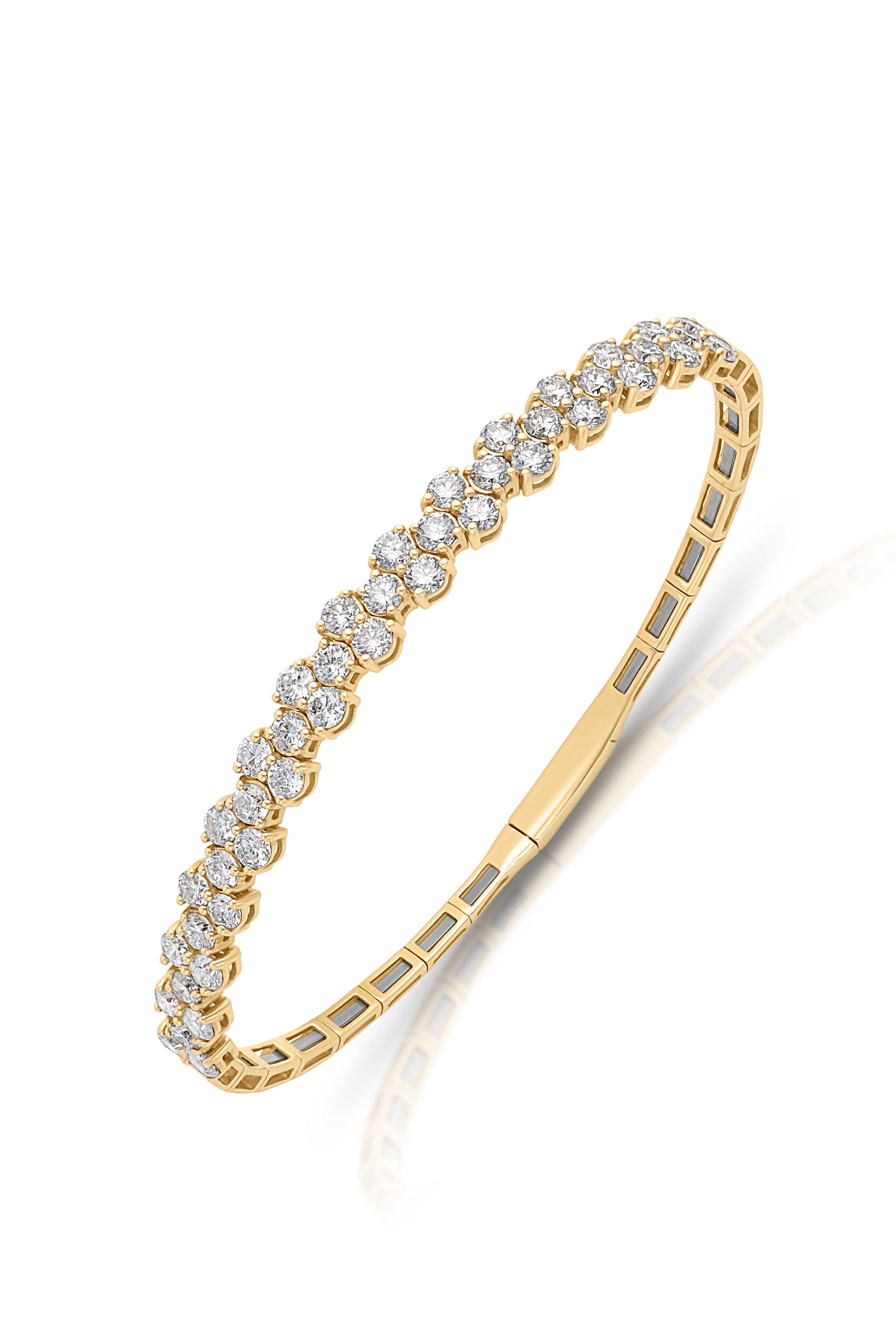 14KY Multi Diamond Bangle