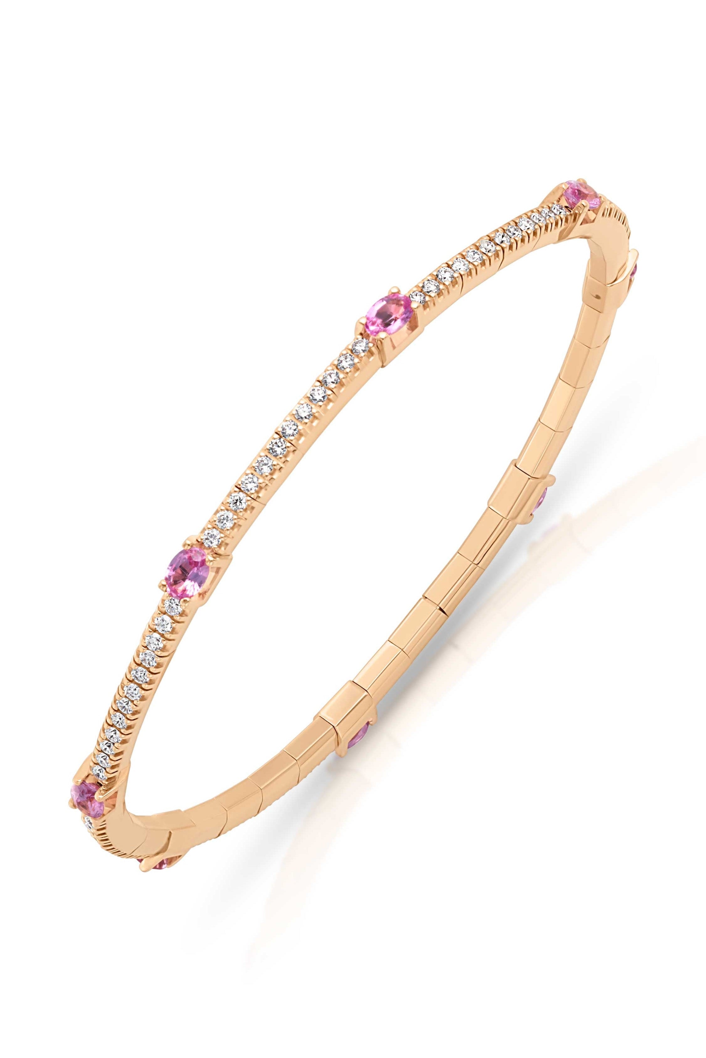 18KR Pink Sapphire and Diamond Bracelet