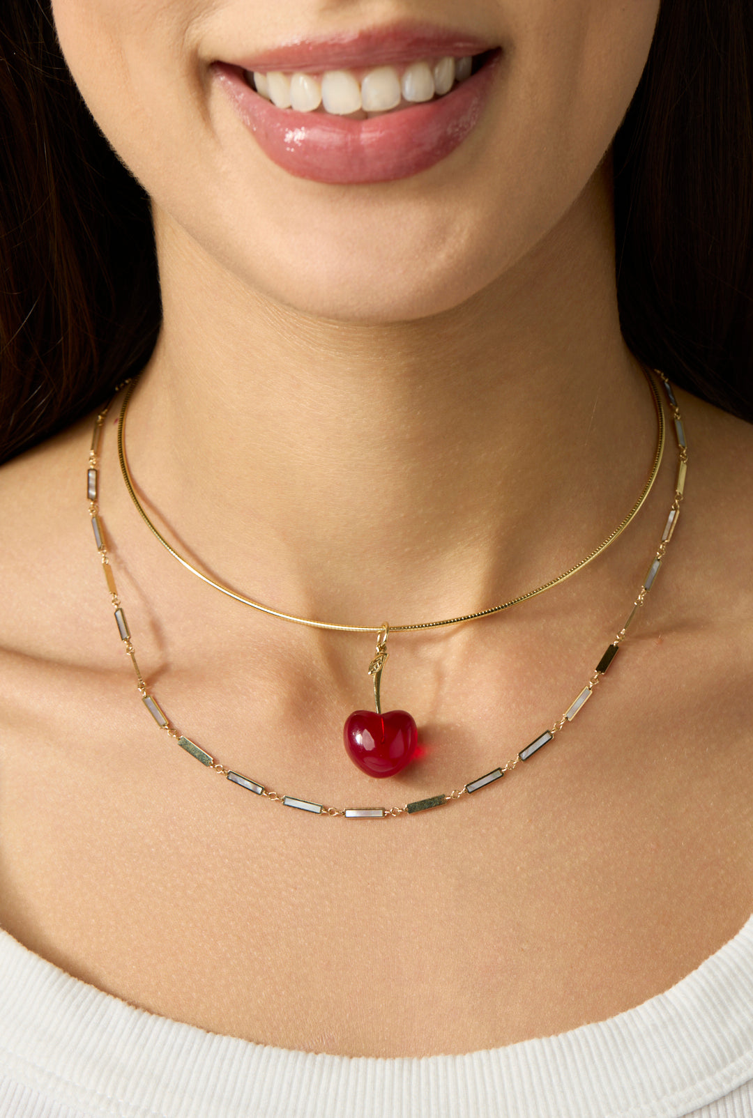 14KY Mother of Pearl Inlaid Chain