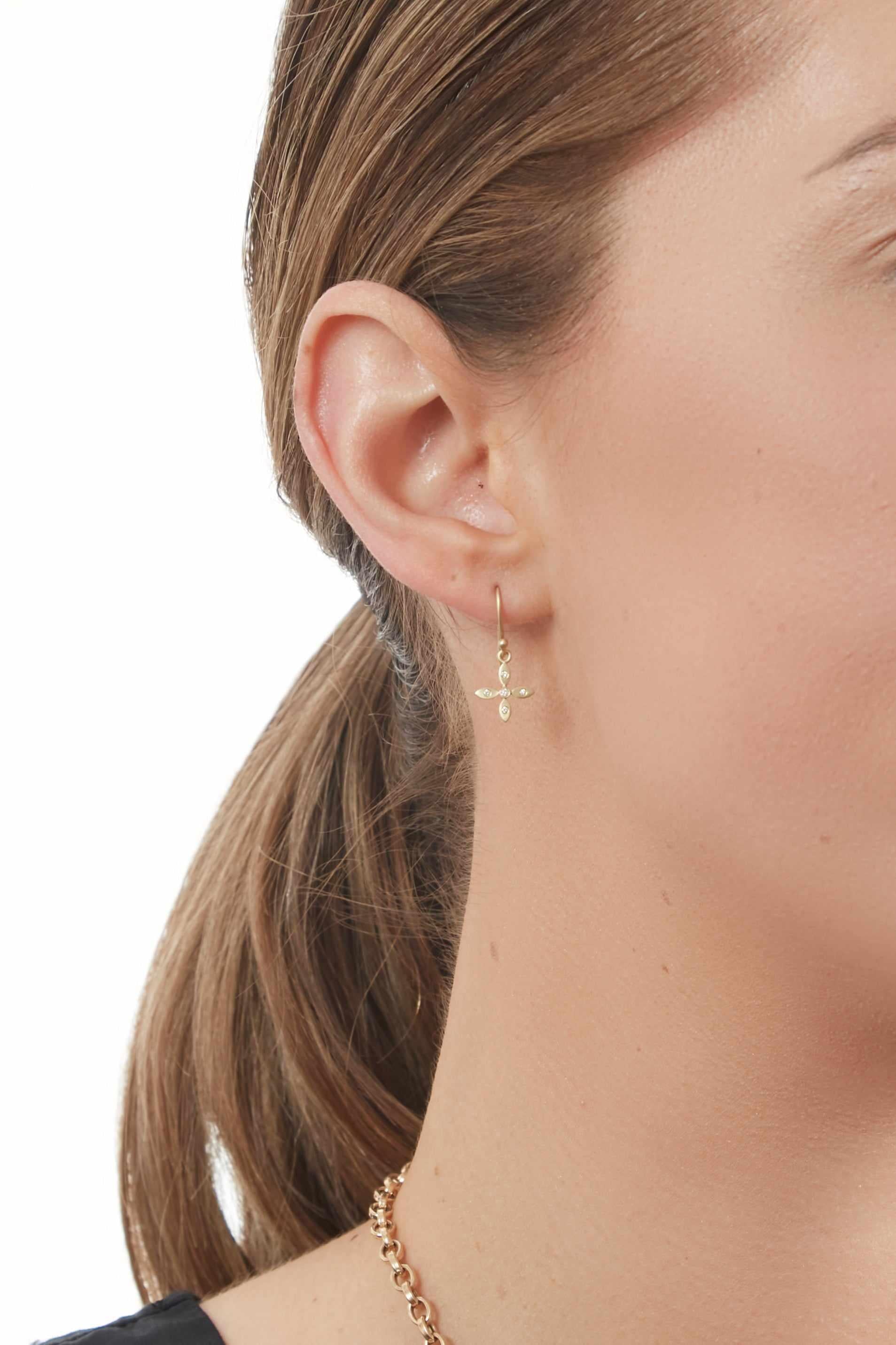 18KY Compass Earrings-Earrings-Kothari-Susan Saffron Jewelry