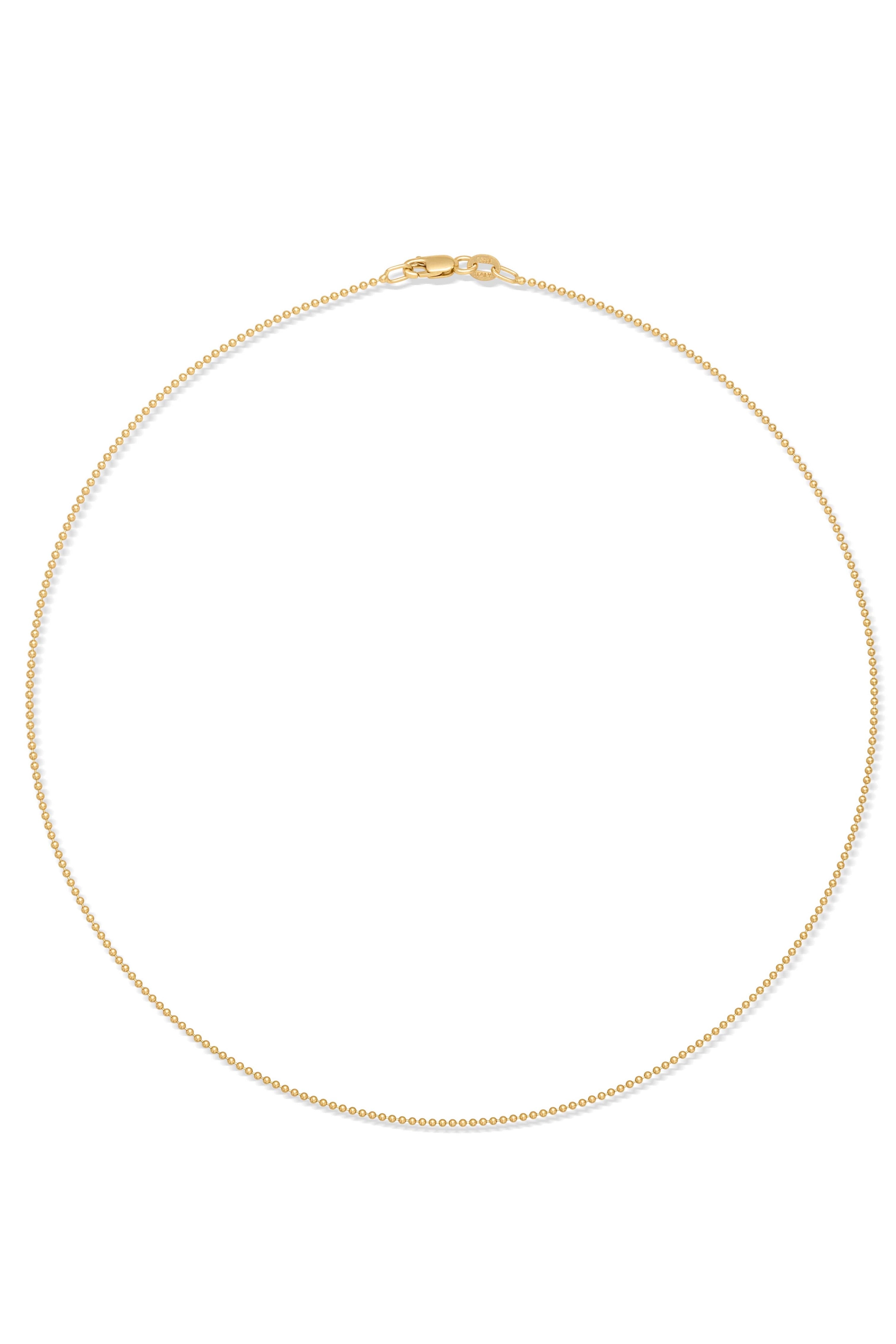 14KY 1.2mm Bead Chain-Necklaces-Saffron Jewelry-16 inches-Susan Saffron Jewelry