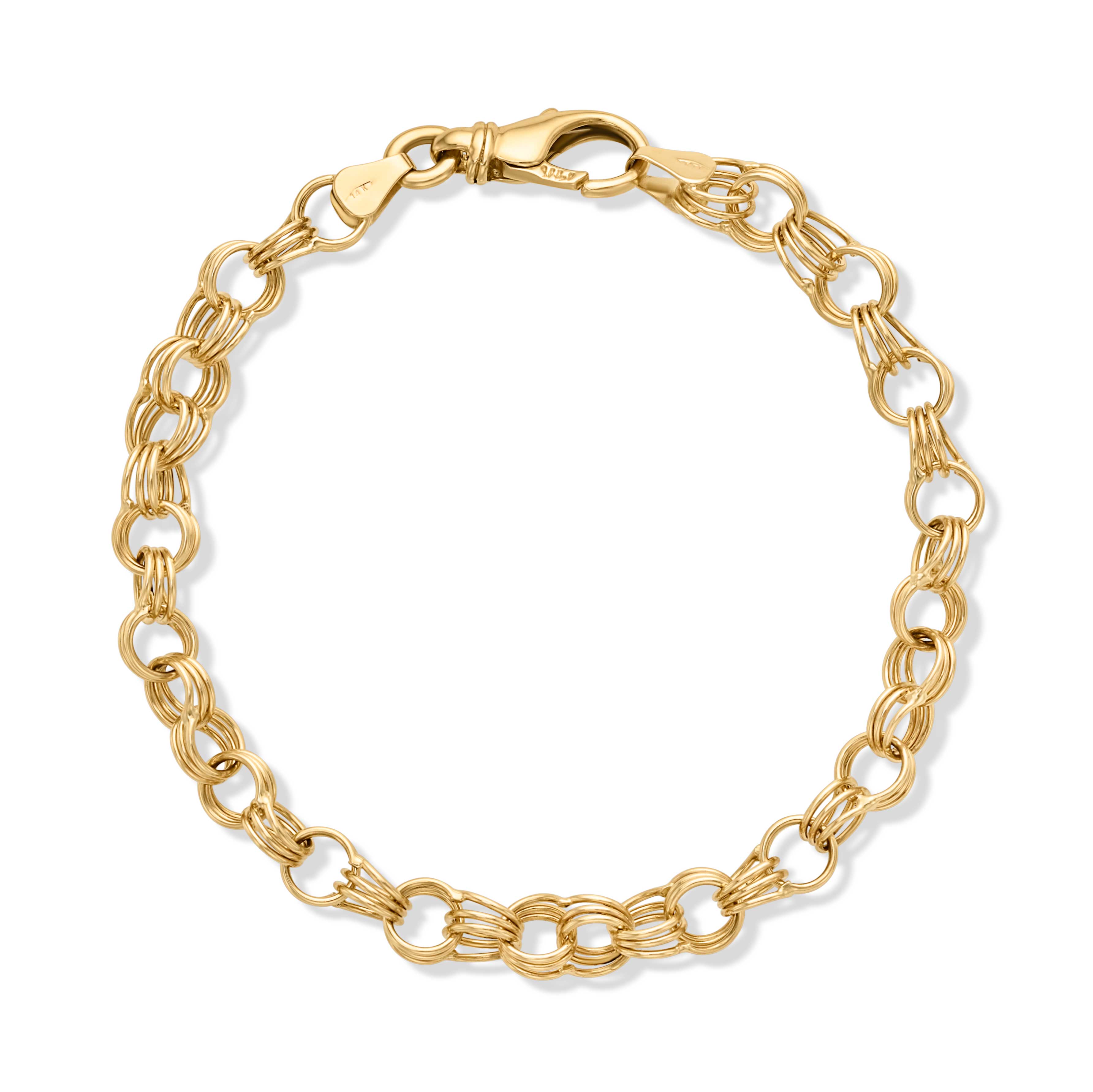14KY 3 Link Charm Bracelet