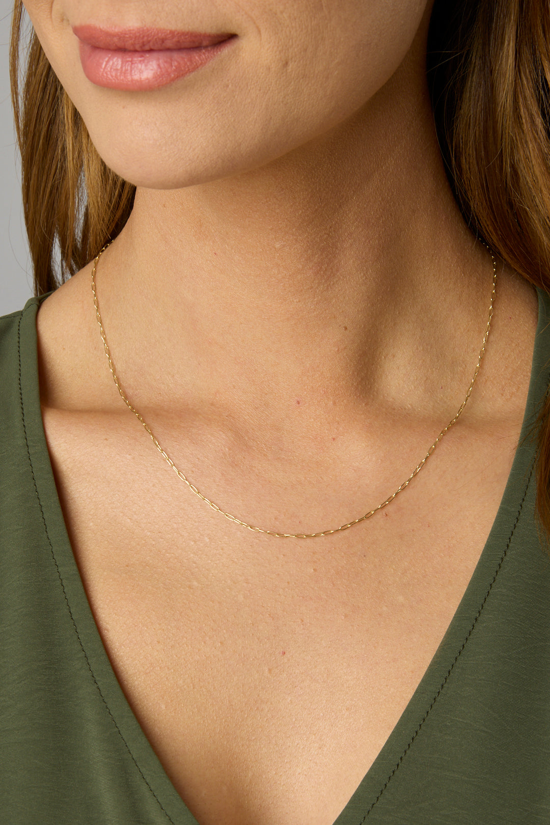 14KY Petite Paperclip Chain