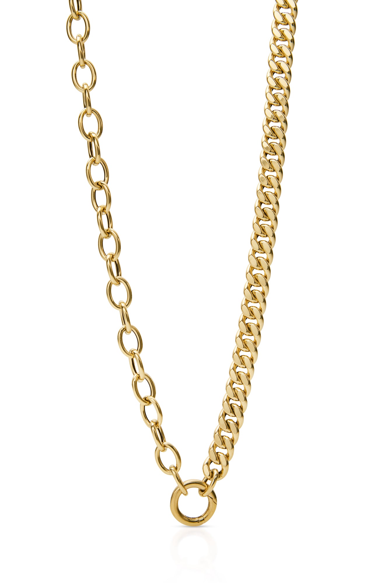 14KY Half Curb Cable Link Neck-Necklaces-Saffron Jewelry-Susan Saffron Jewelry