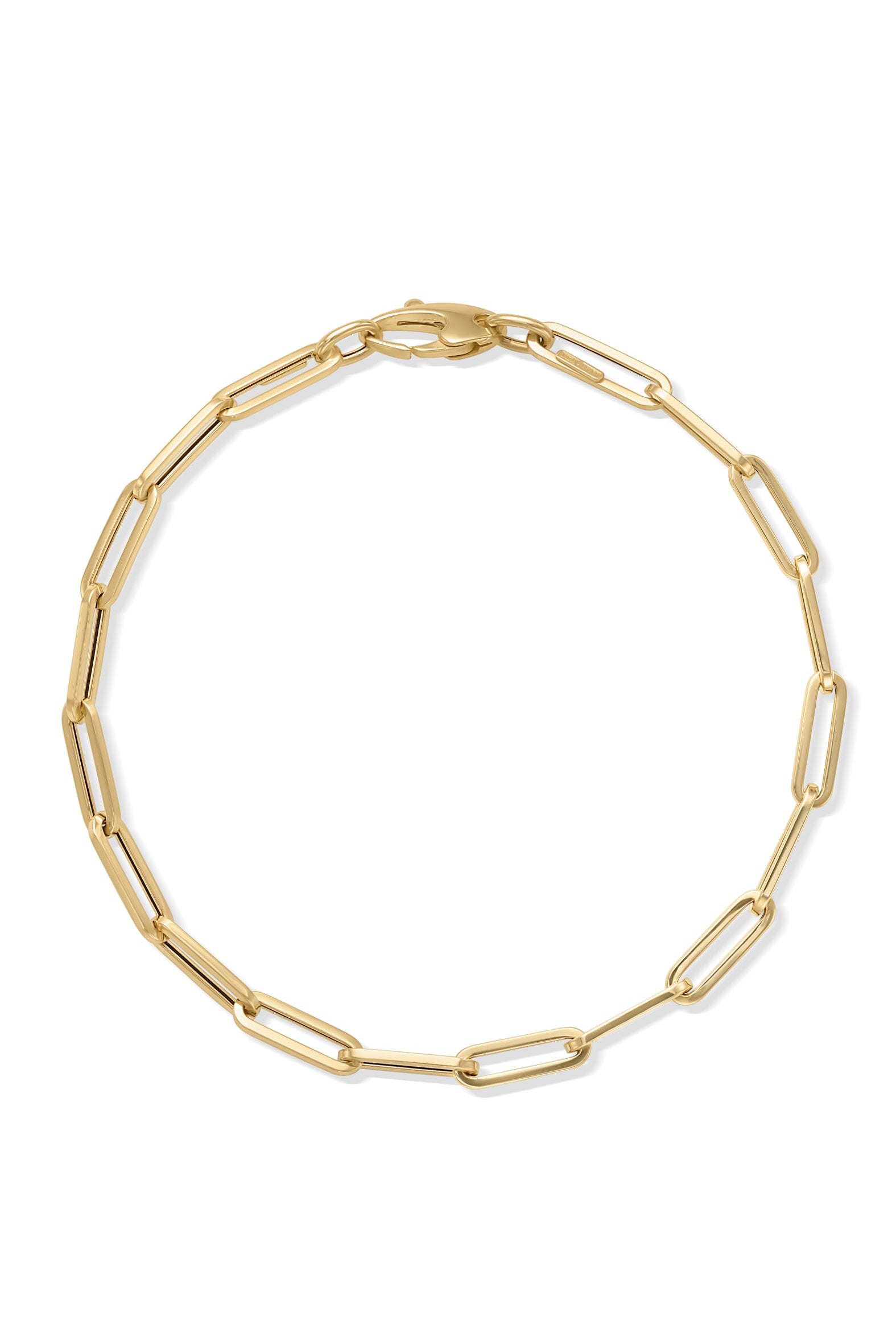 14KY Flat Link Paper Clip Bracelet - 14K Yellow Gold - Bracelet - by Sorte - Susan Saffron Dallas