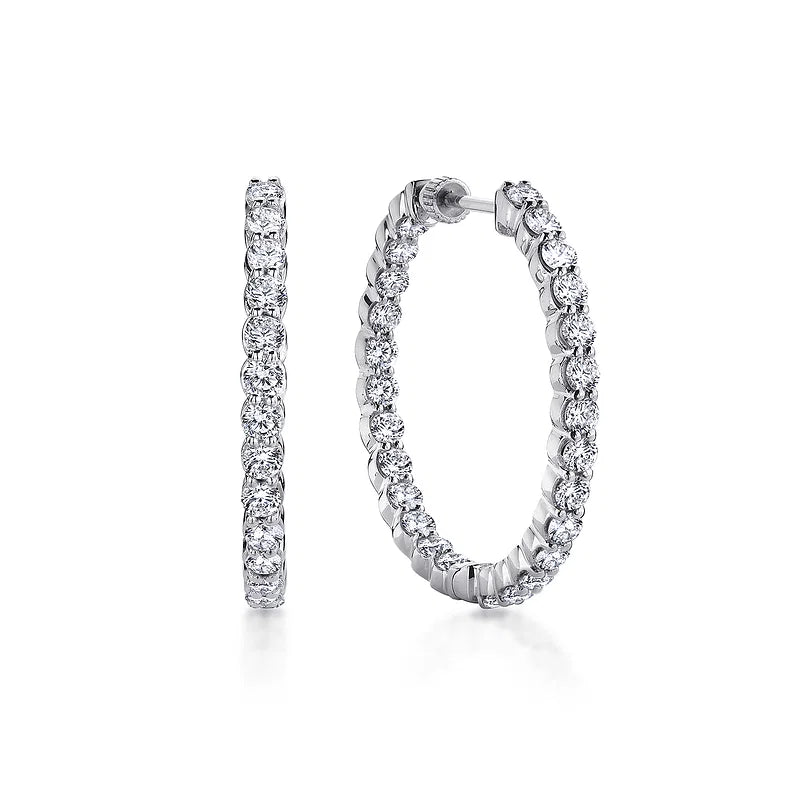 14KW Inside Out Diamond Hoops-Earrings-Gabriel & Co.-Susan Saffron Jewelry