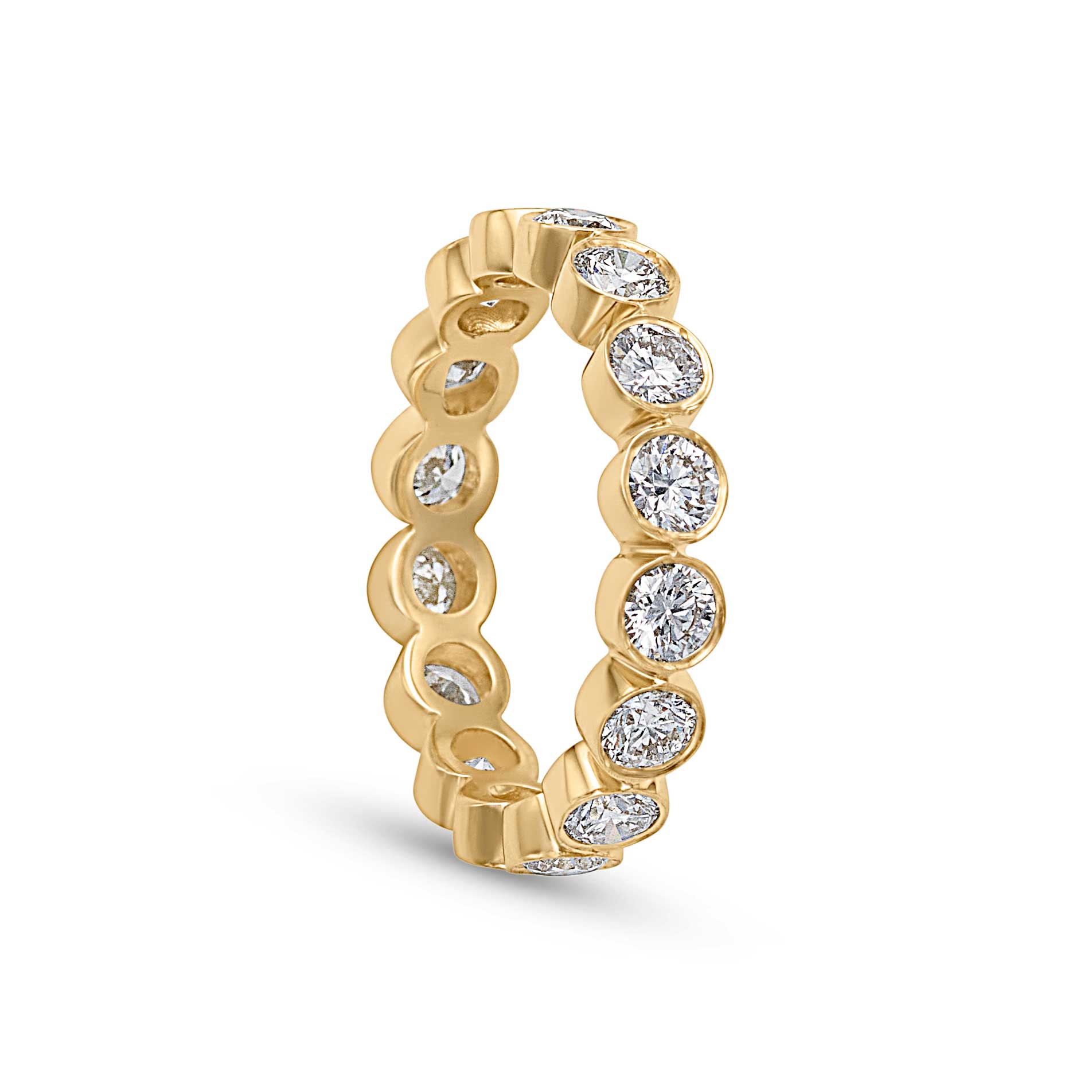 14KY 3MM Bezel Eternity Band