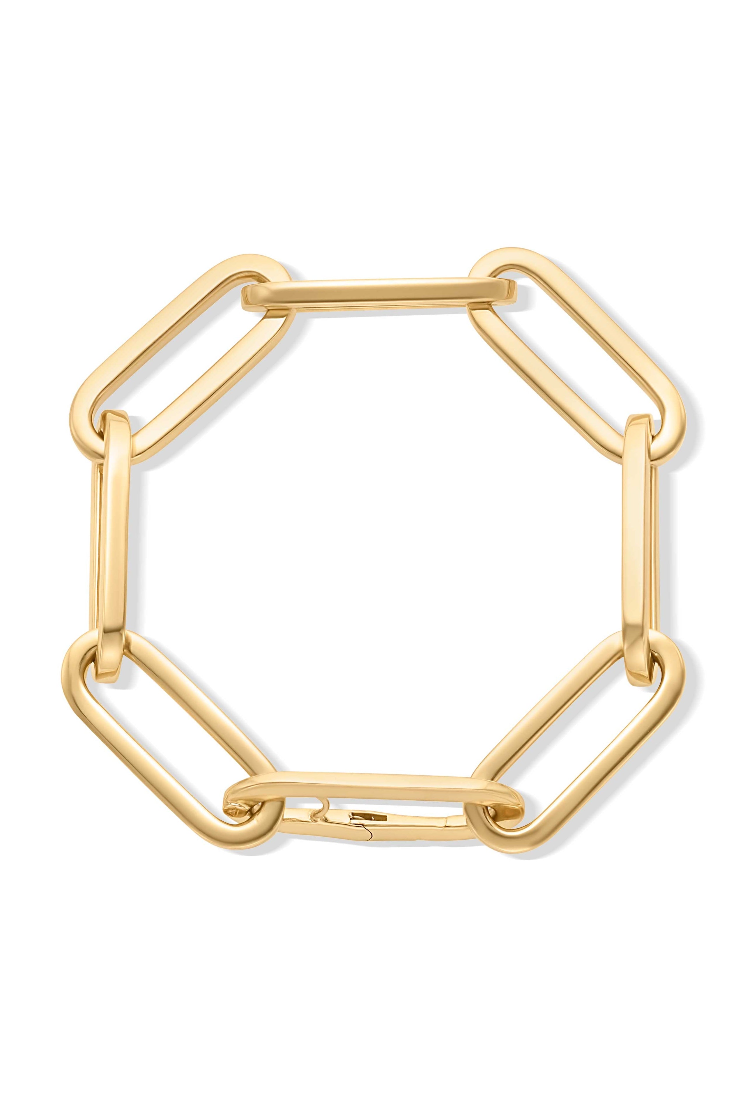14KY 12mm Paper Clip Link Bracelet