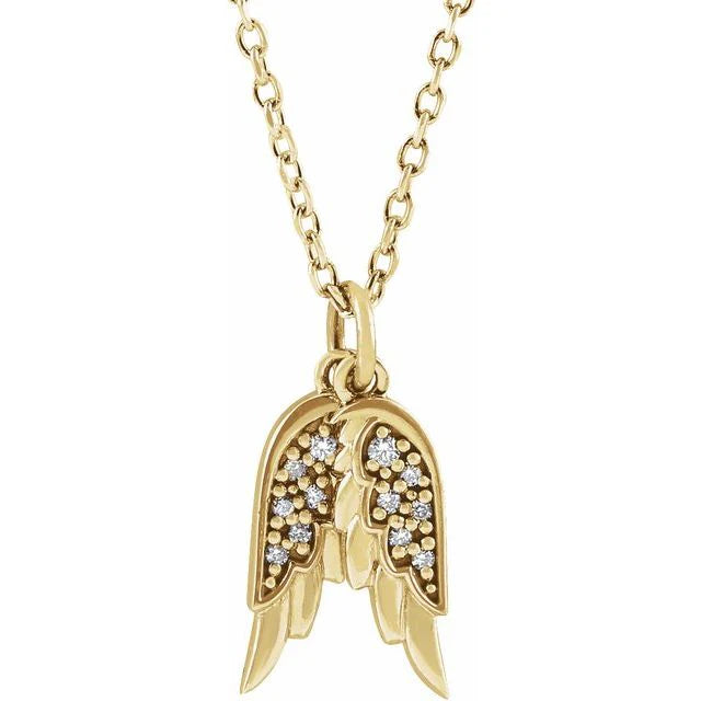 14KY Diamond Angel Wings
