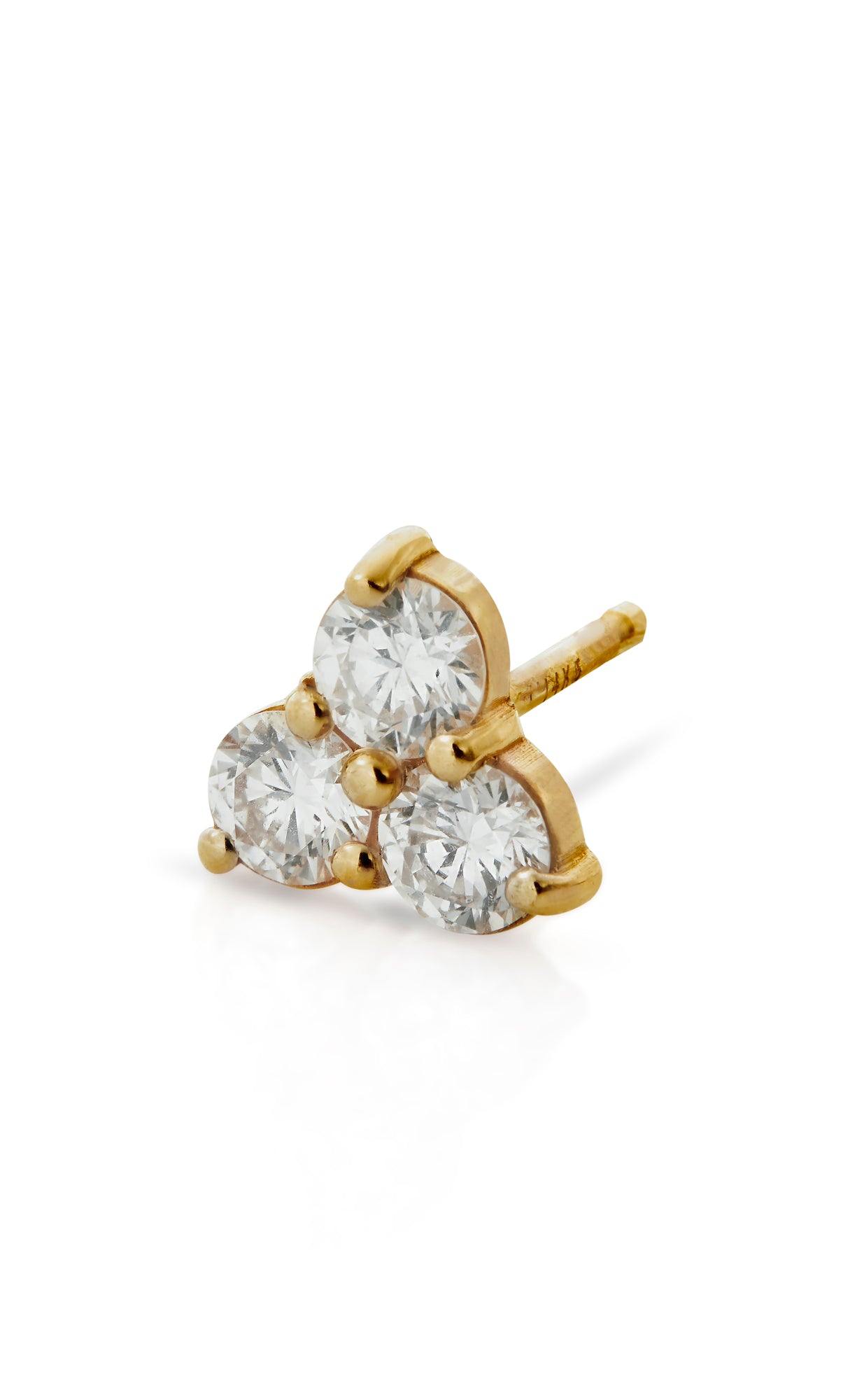 14K Diamond Trio Stud-Earrings-Sorte-14K Yellow Gold-Susan Saffron Jewelry