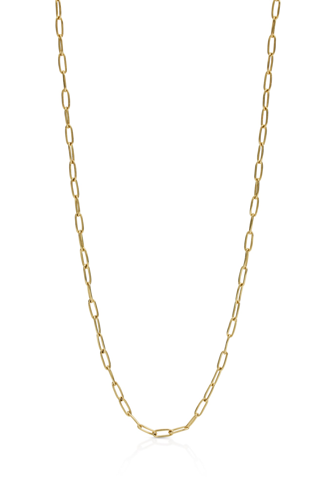 18KY Polished Solid Oval Link Chain