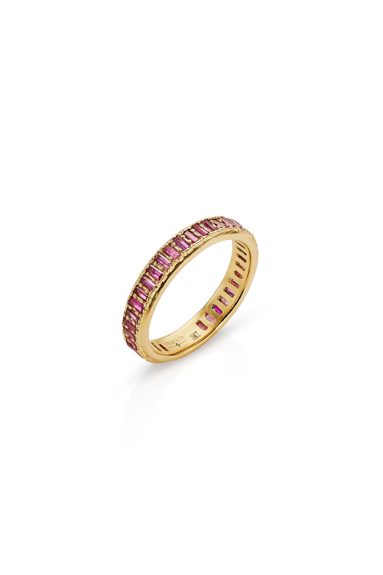 18KY Cuento Pink Sapphire Baguette Ring