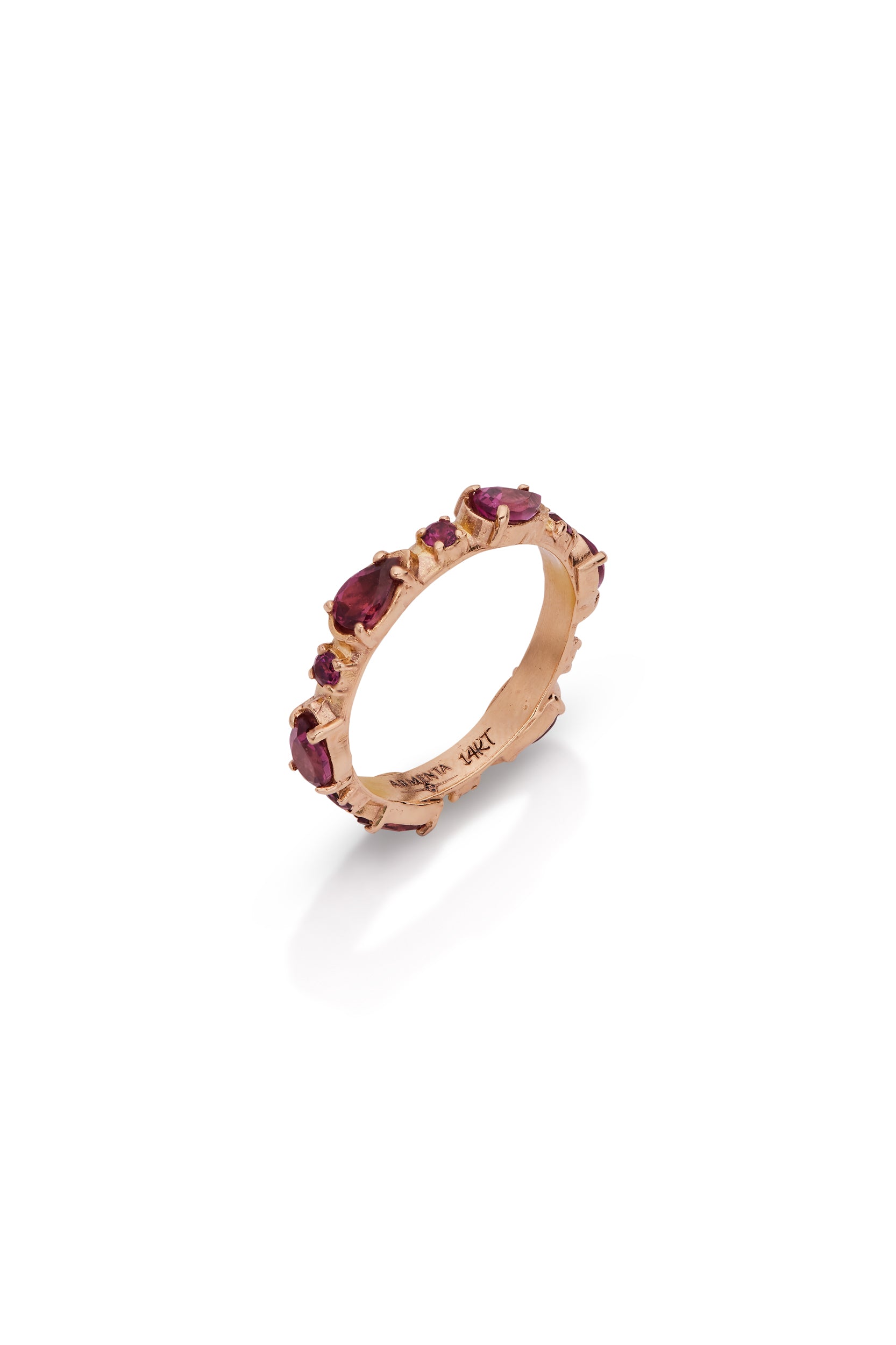 14K Rose Gold Ring with Pear Rhodolite