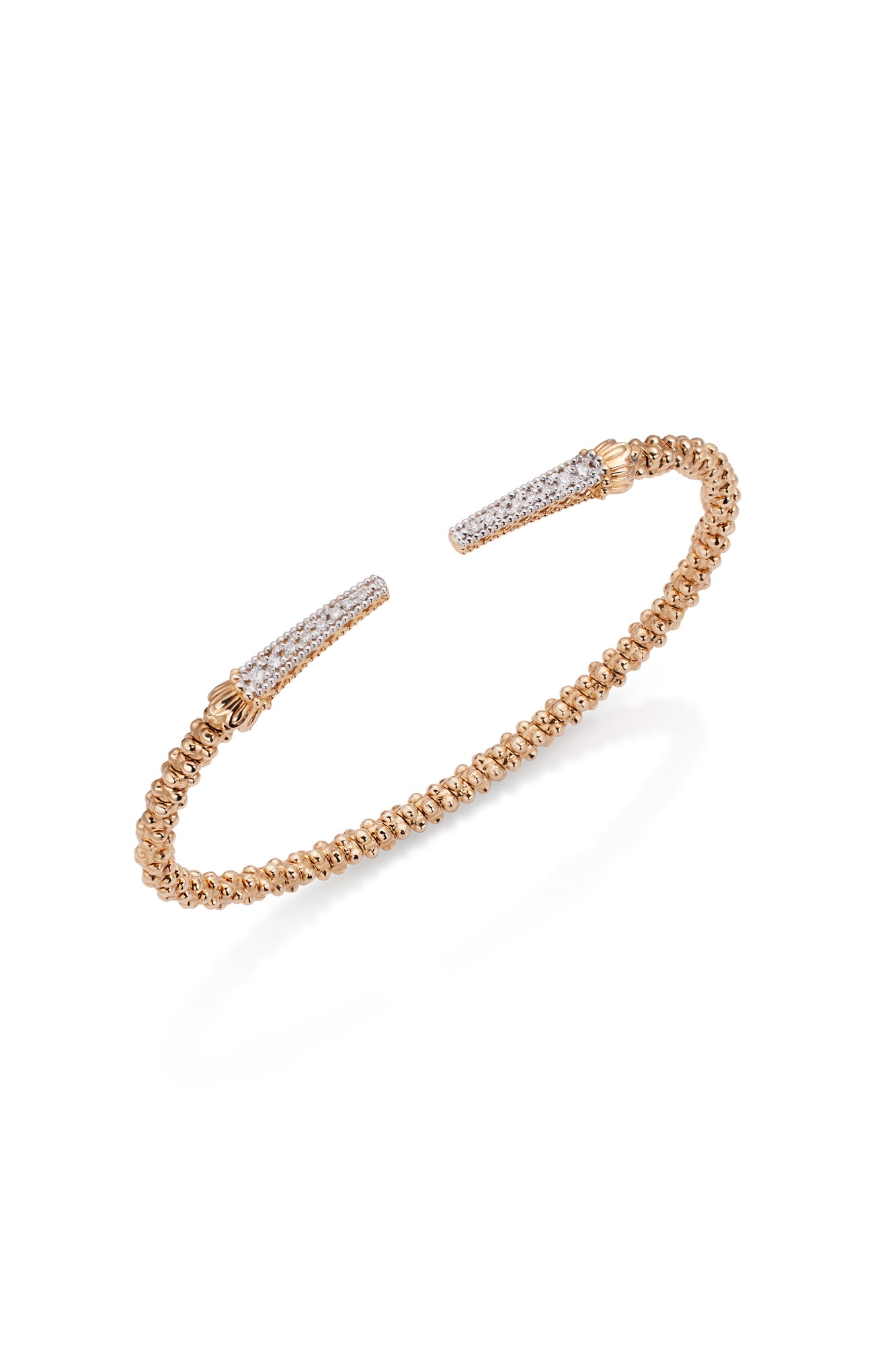 14KY 2MM Open Diamond Tip Bracelet