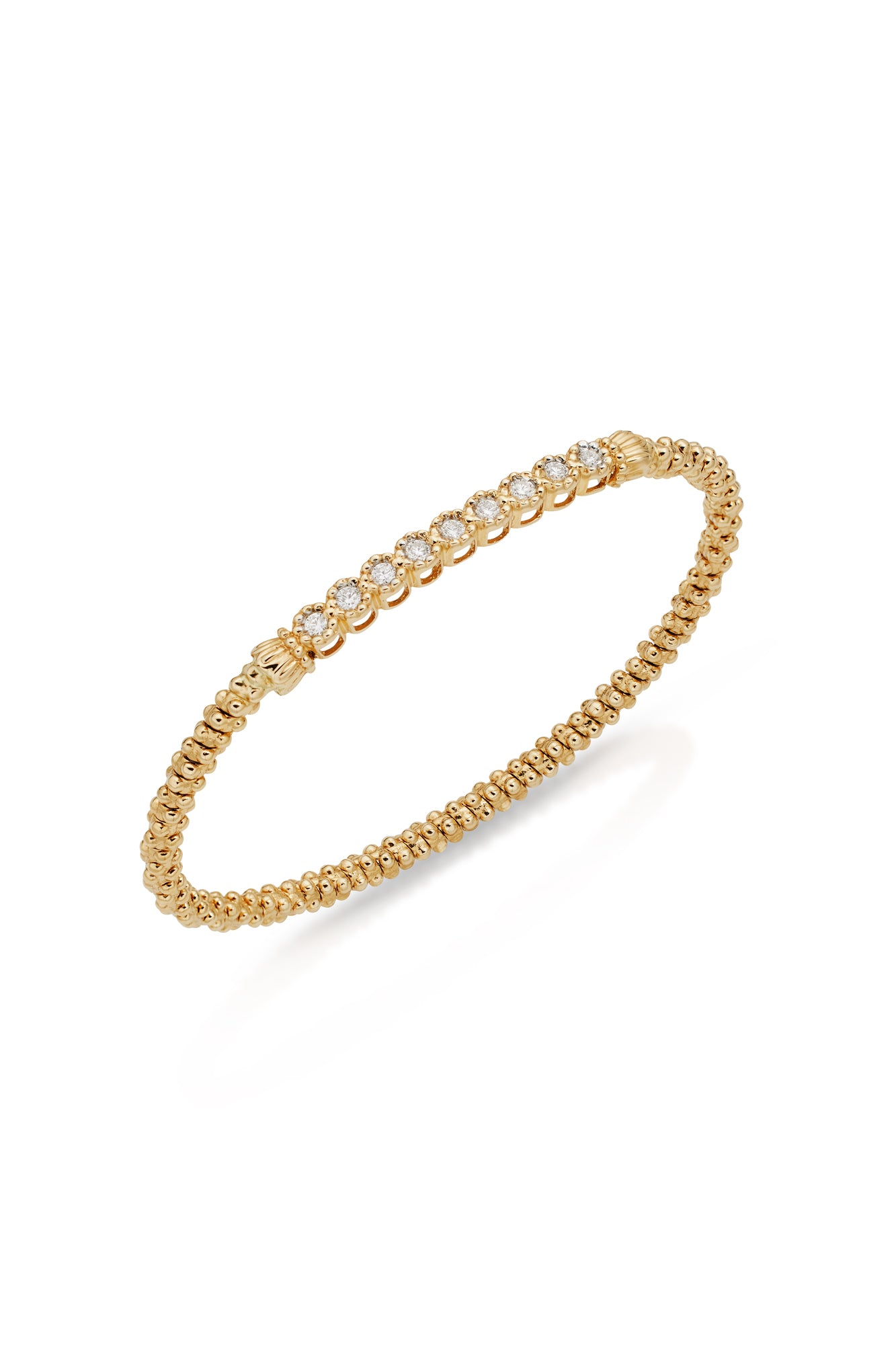 14KY 2MM Closed Diamond Bracelet