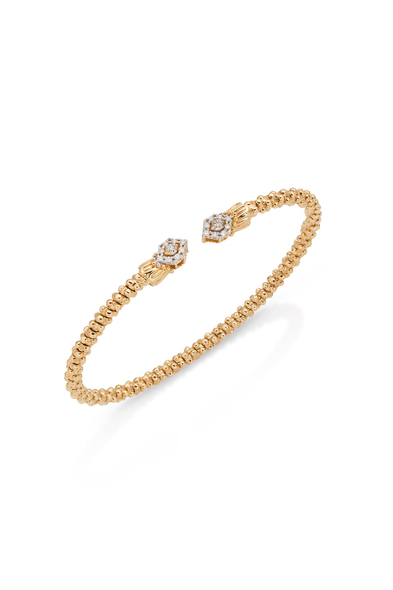 14KY 2MM Open Diamond Tip Bracelet