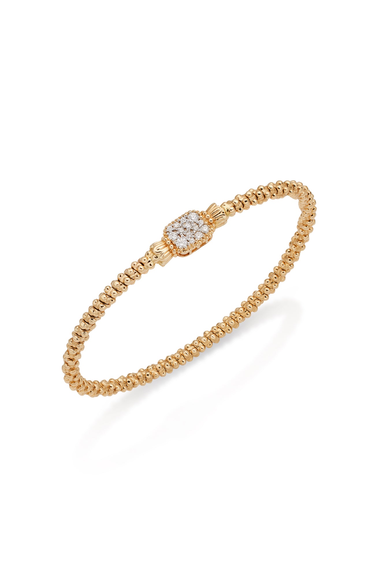 14KY 2MM Closed Diamond Bracelet