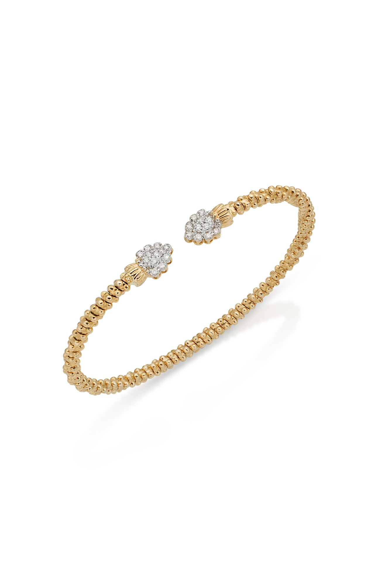 14KY 2MM Open Diamond Tip Bracelet