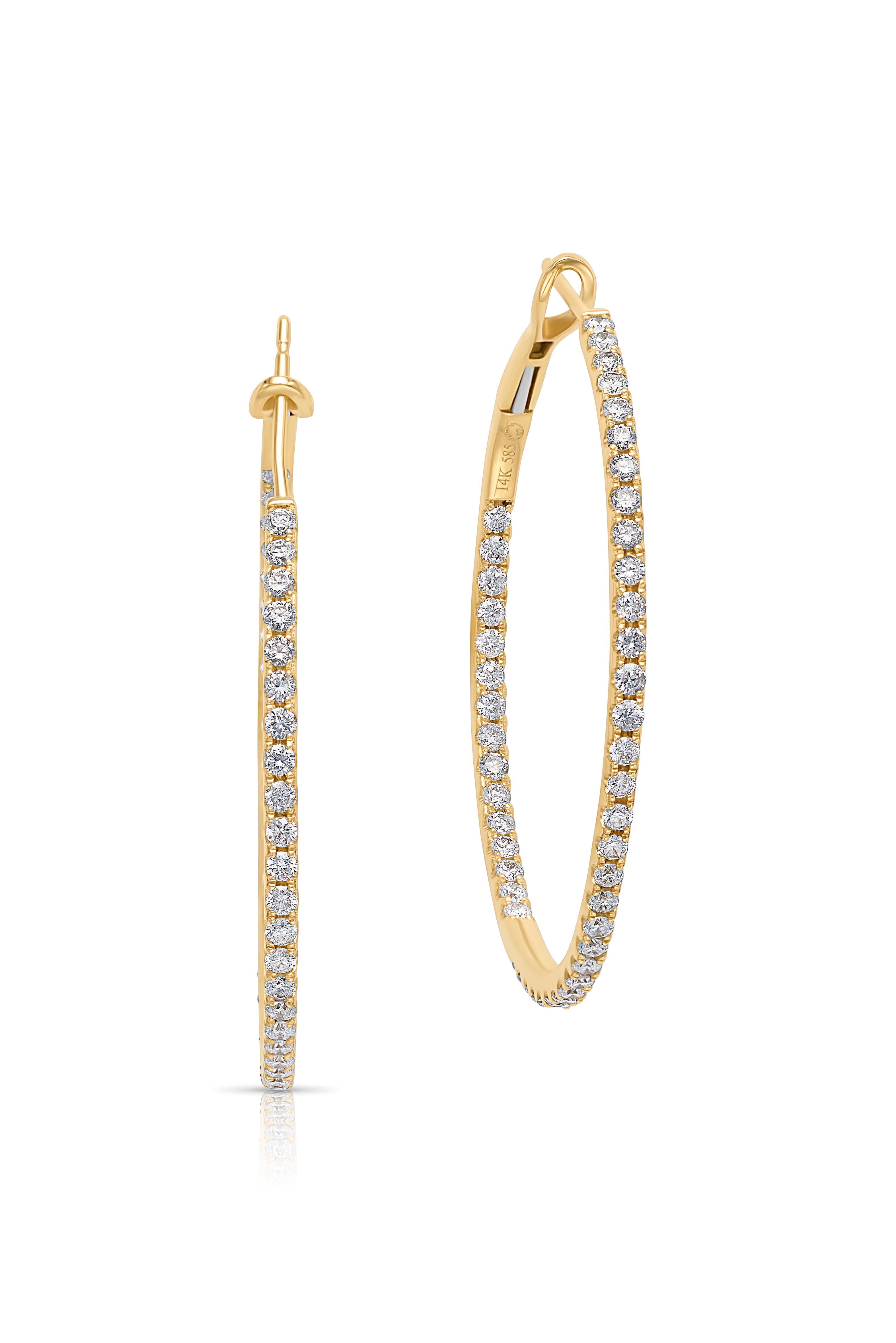 14KY 40mm Diamond Hoops-Earrings-Trilogy-Susan Saffron Jewelry