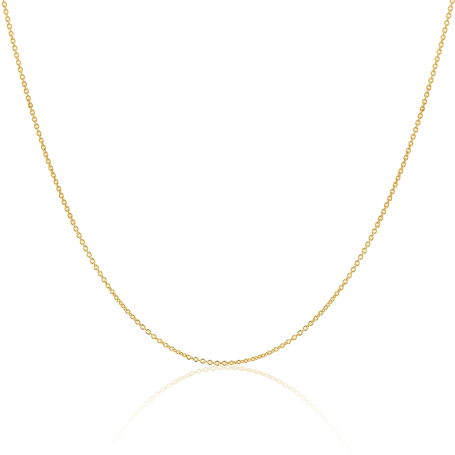 14K Yellow Gold 1.3 mm Cable Chain, 18 Inch