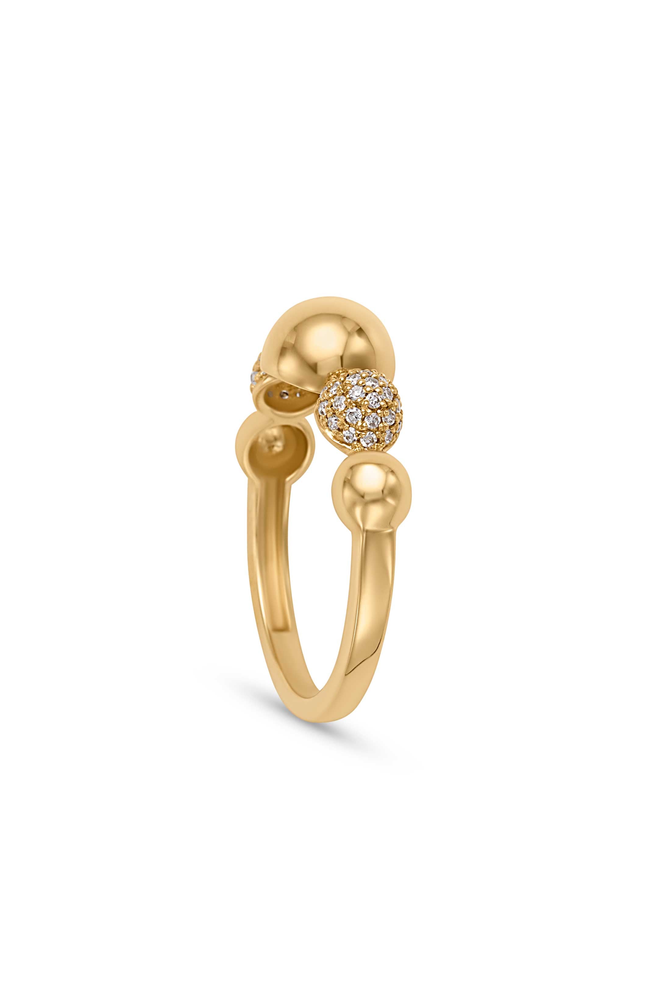 14KY Bubble Pave Ring-Rings-Sorte-Susan Saffron Jewelry